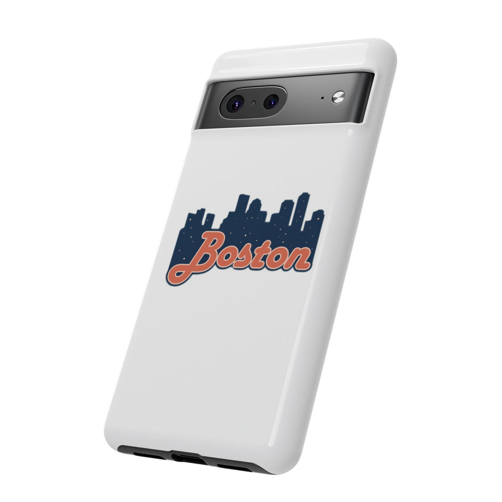 Boston Skyline Tough Phone Case — Vintage Script City Silhouette