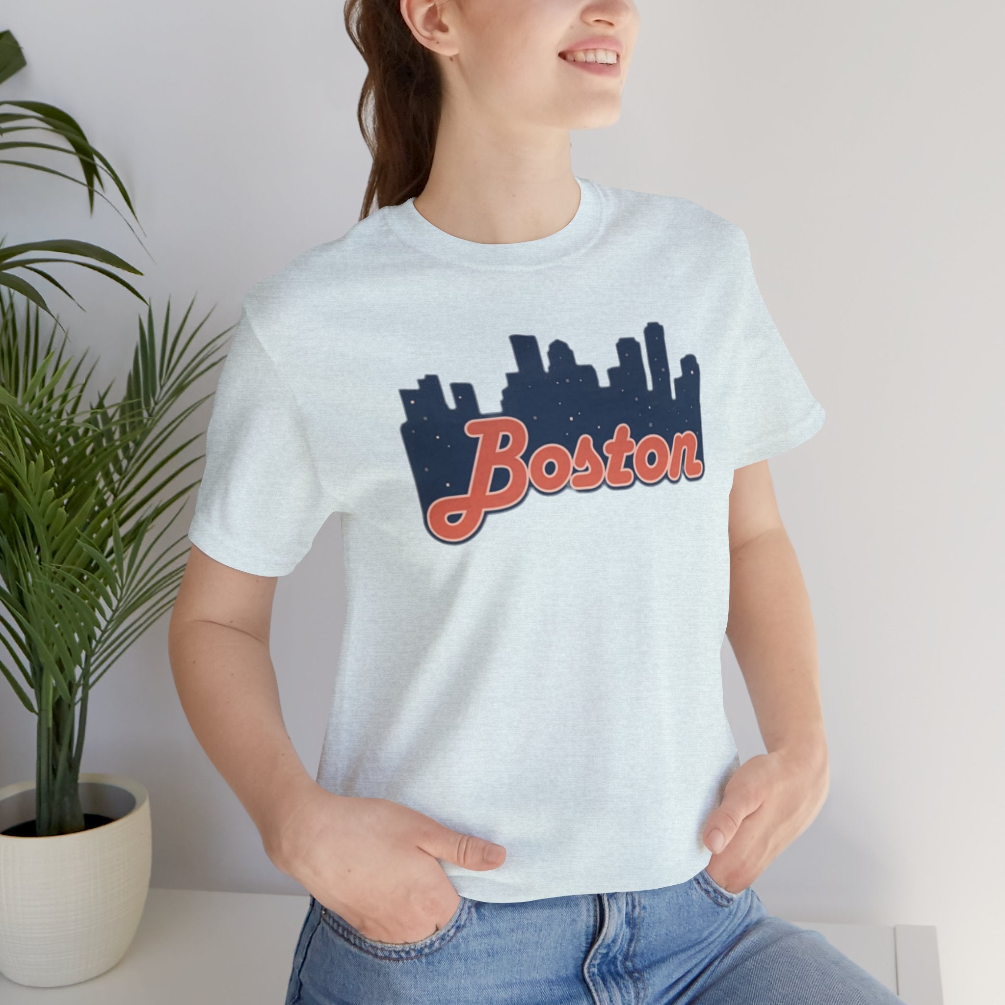 Boston Skyline Tee — Vintage Script City Skyline T-Shirt