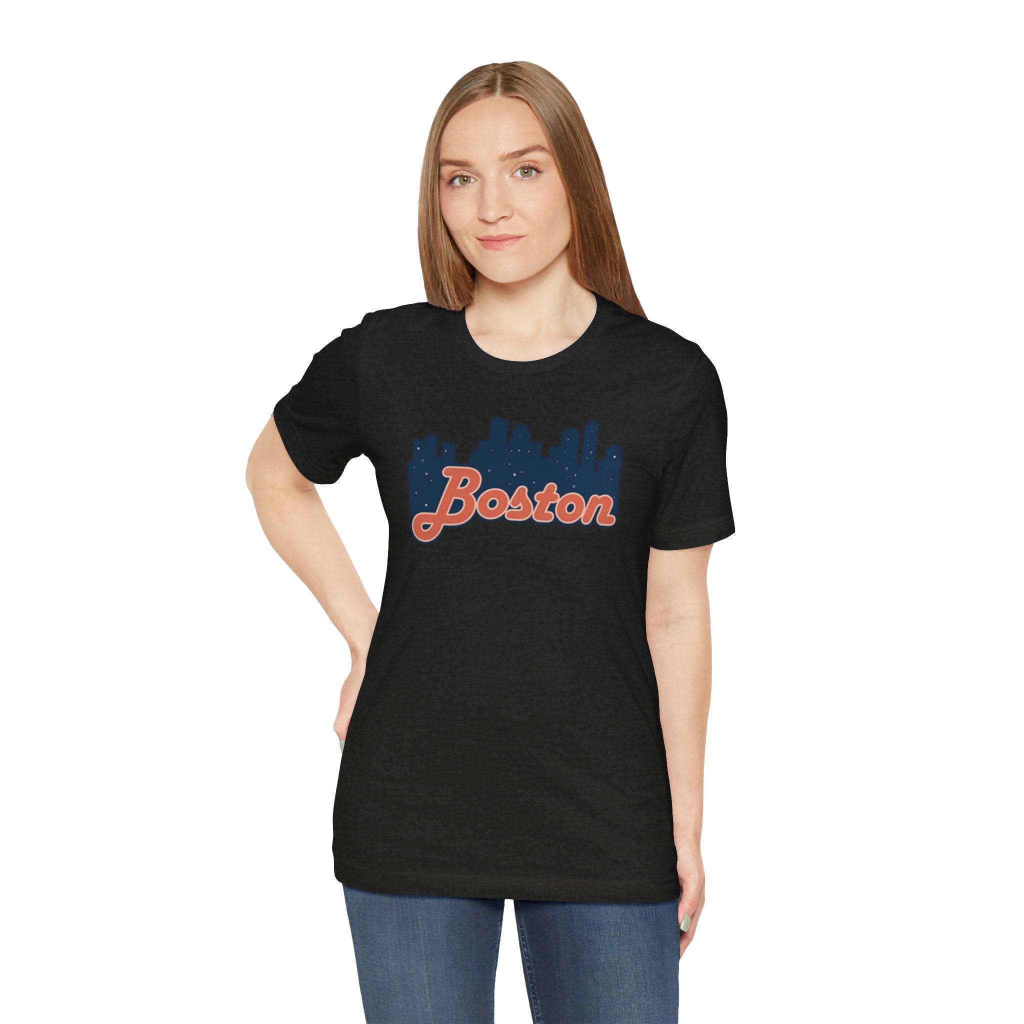 Boston Skyline Tee — Vintage Script City Skyline T-Shirt