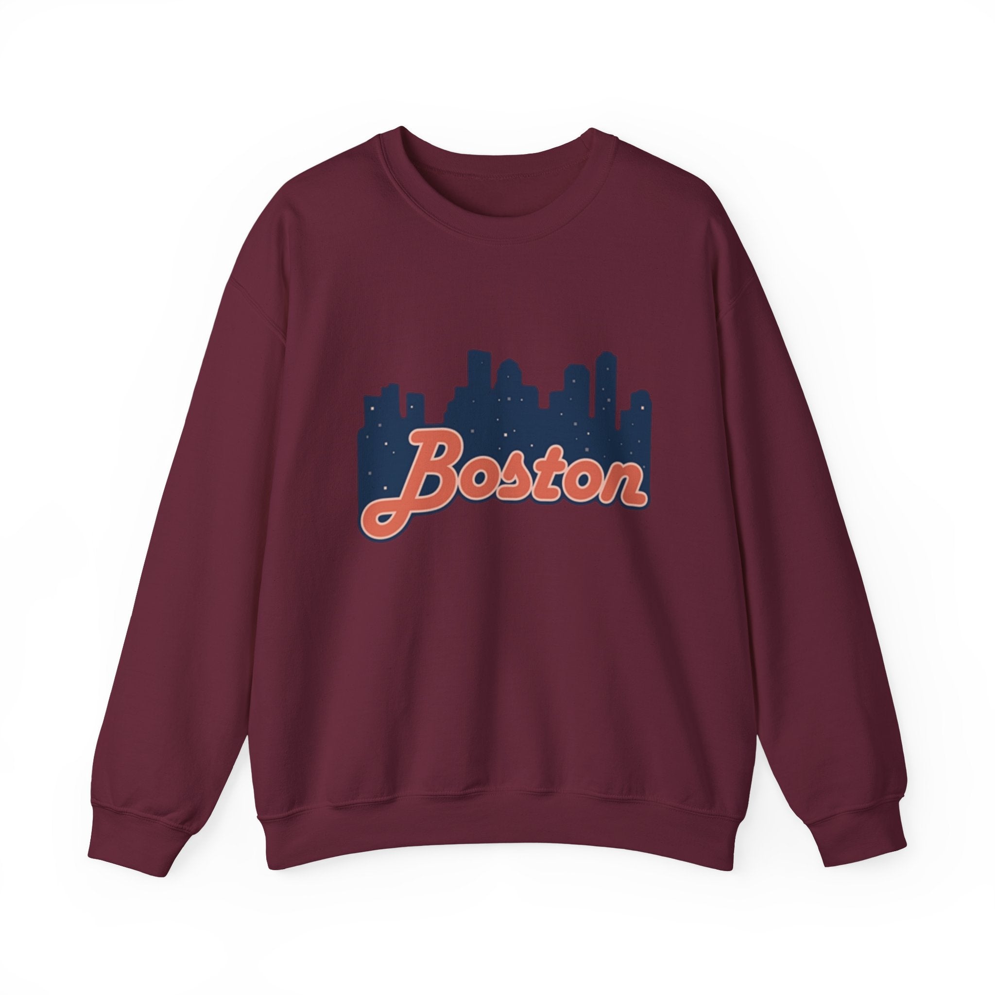Boston Skyline Sweatshirt – Retro Script City Crewneck