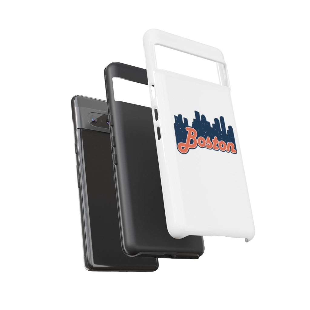 Boston Skyline Tough Phone Case — Vintage Script City Silhouette