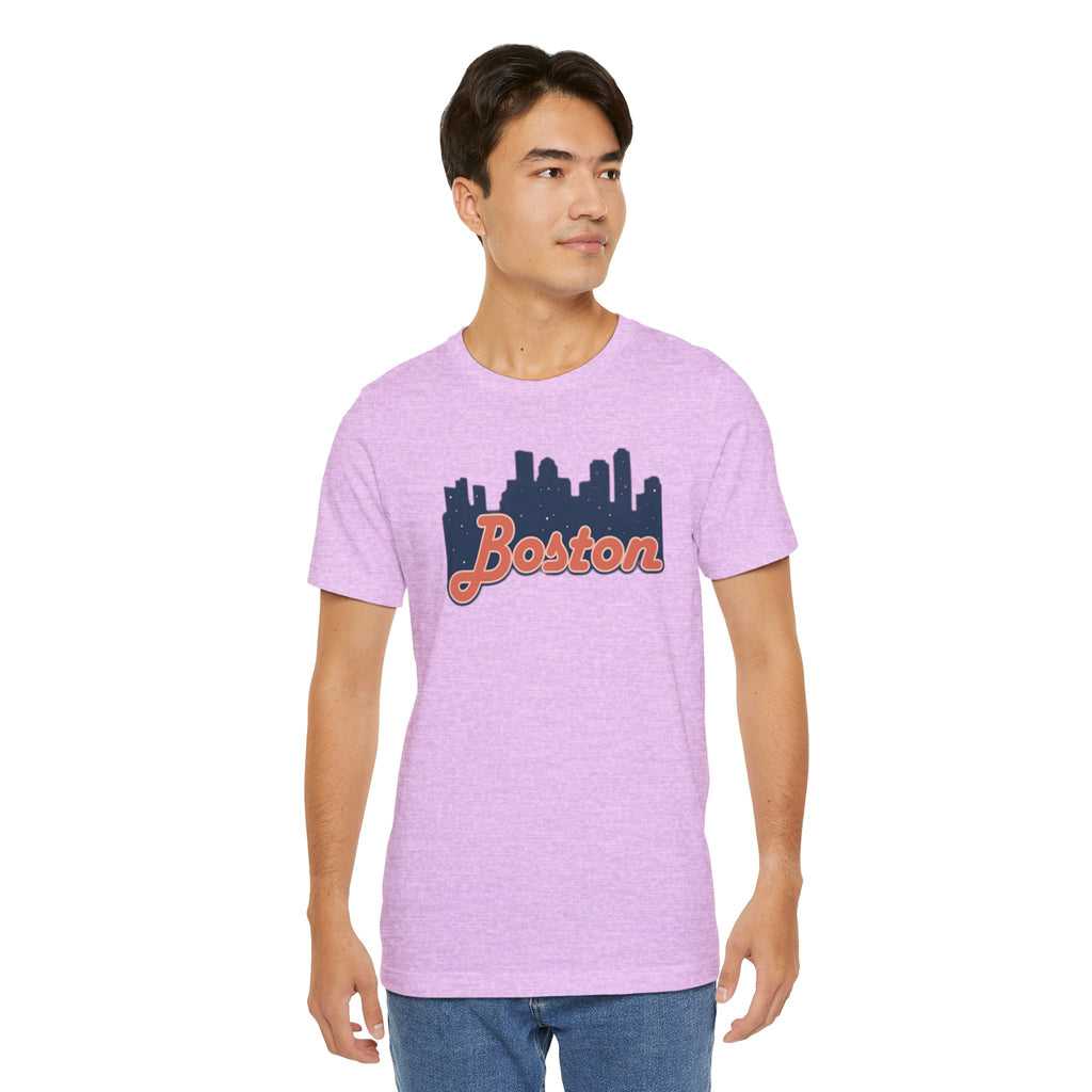 Boston Skyline Tee — Vintage Script City Skyline T-Shirt