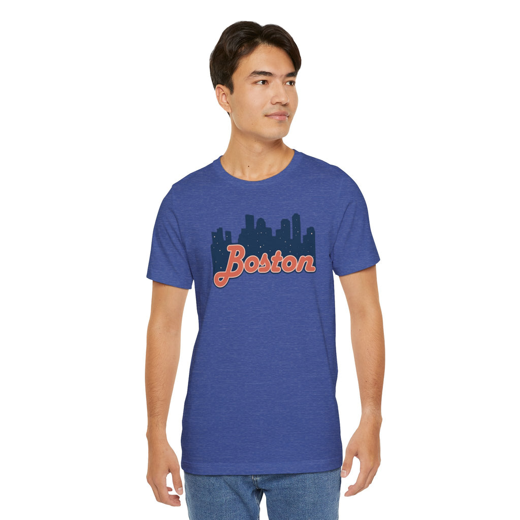 Boston Skyline Tee — Vintage Script City Skyline T-Shirt