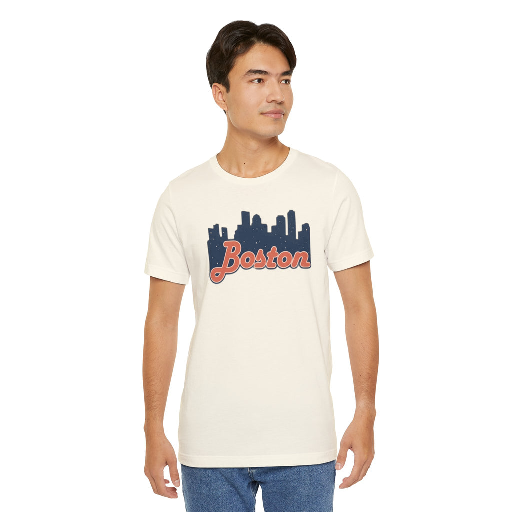Boston Skyline Tee — Vintage Script City Skyline T-Shirt