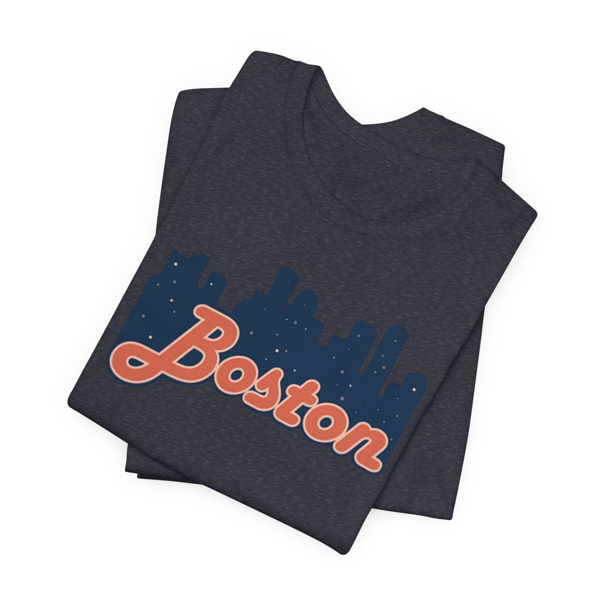 Boston Skyline Tee — Vintage Script City Skyline T-Shirt