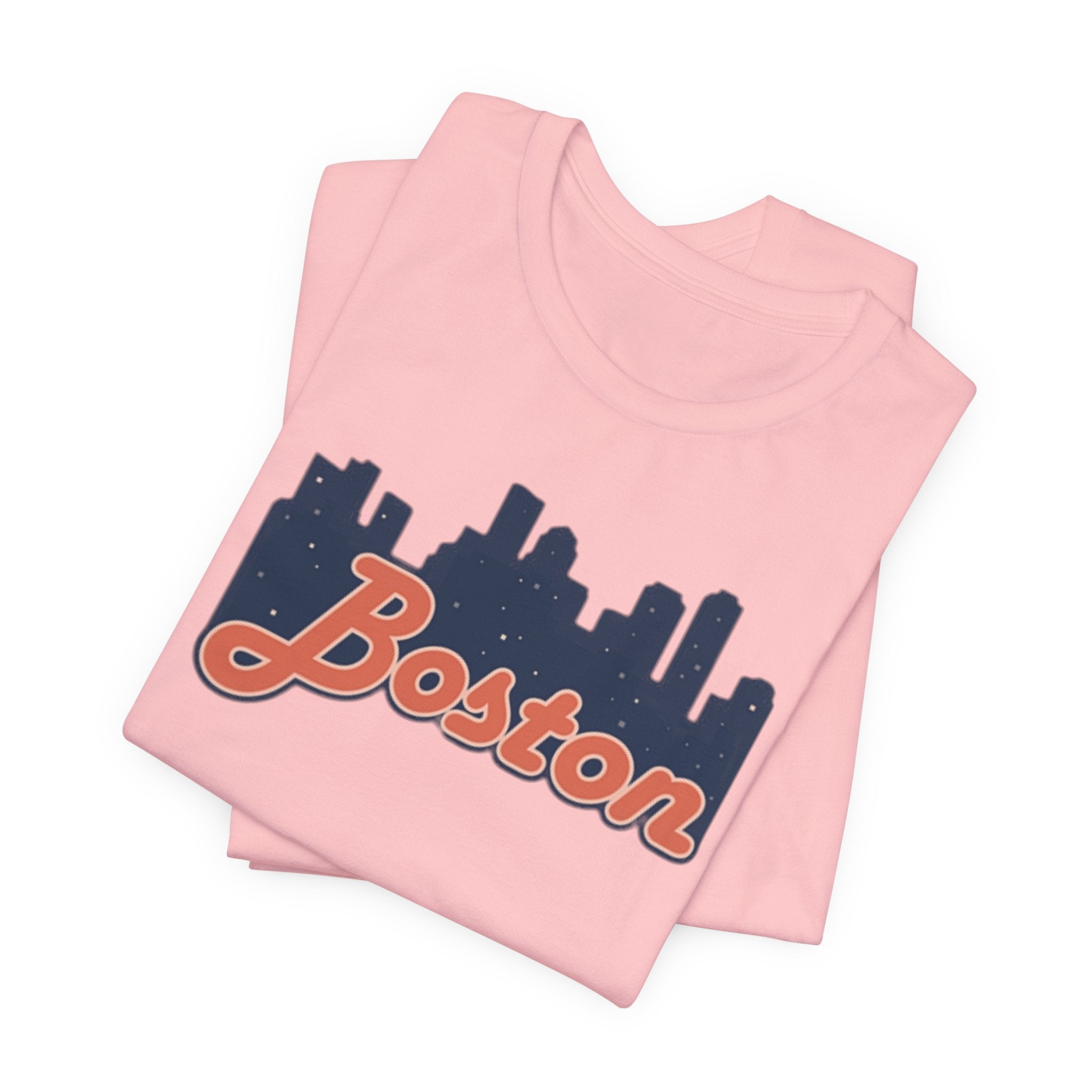 Boston Skyline Tee — Vintage Script City Skyline T-Shirt