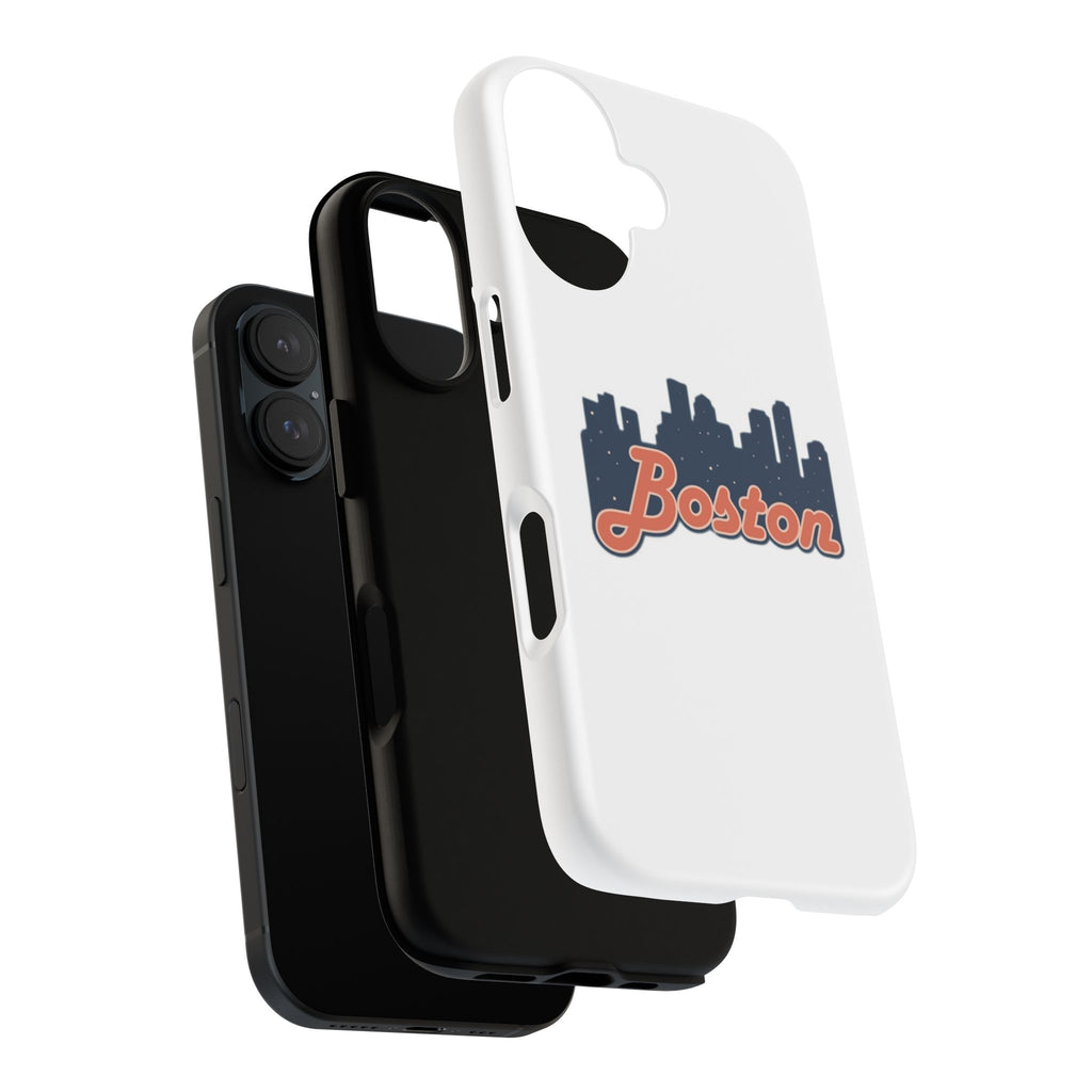 Boston Skyline Tough Phone Case — Vintage Script City Silhouette