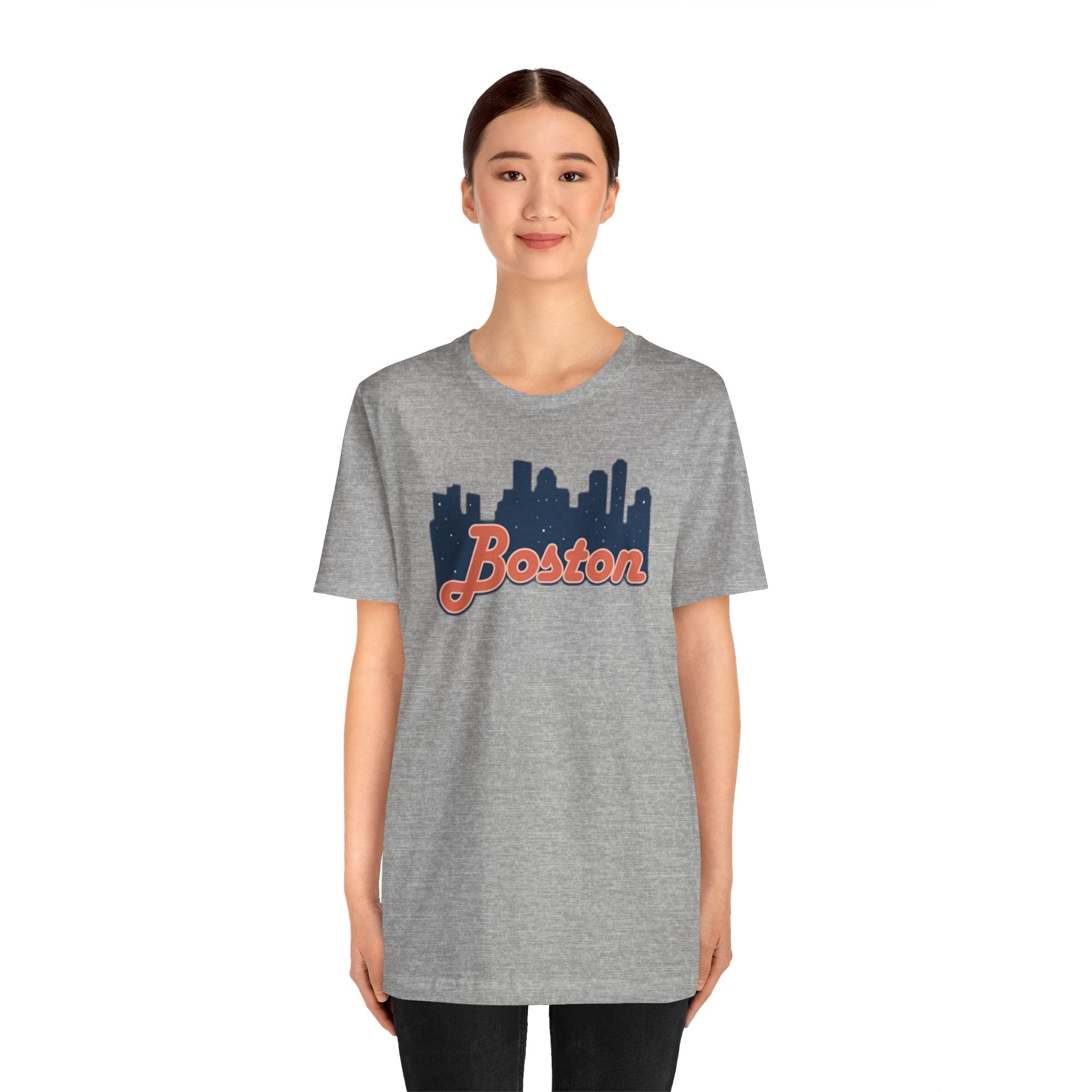 Boston Skyline Tee — Vintage Script City Skyline T-Shirt