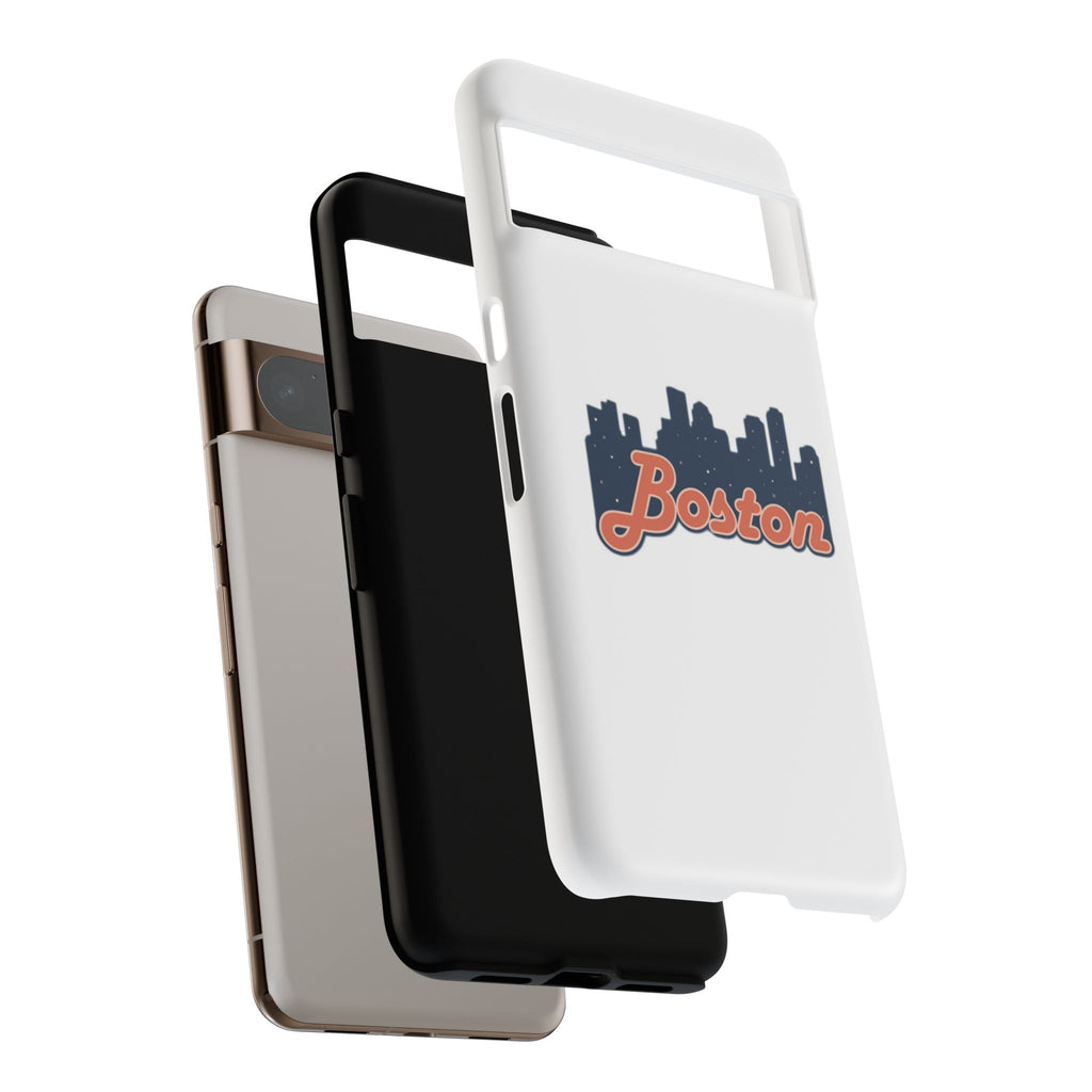 Boston Skyline Tough Phone Case — Vintage Script City Silhouette