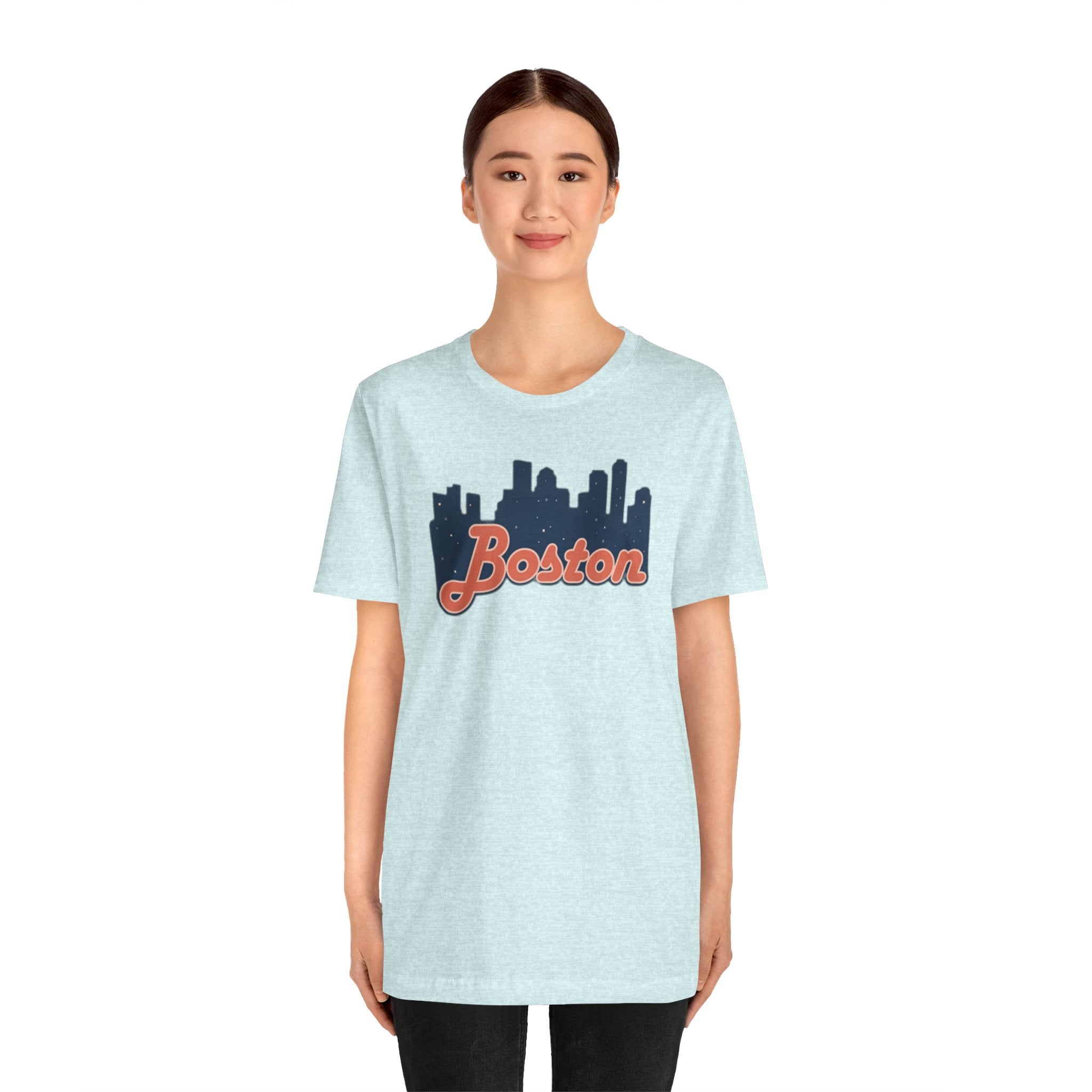 Boston Skyline Tee — Vintage Script City Skyline T-Shirt