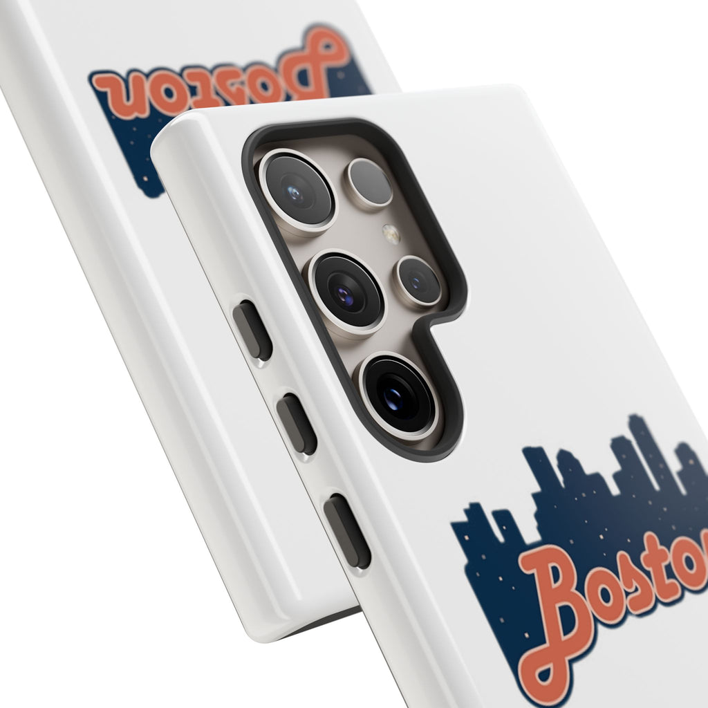 Boston Skyline Tough Phone Case — Vintage Script City Silhouette