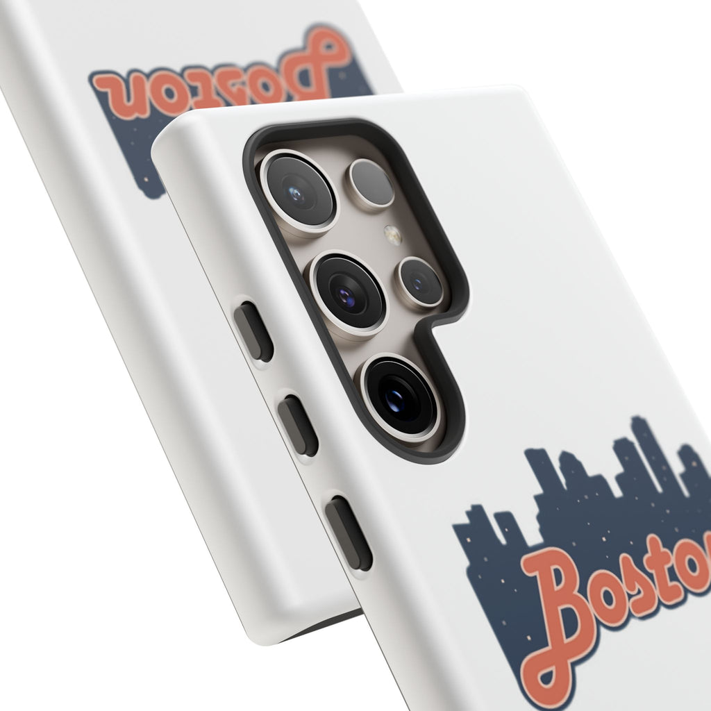 Boston Skyline Tough Phone Case — Vintage Script City Silhouette